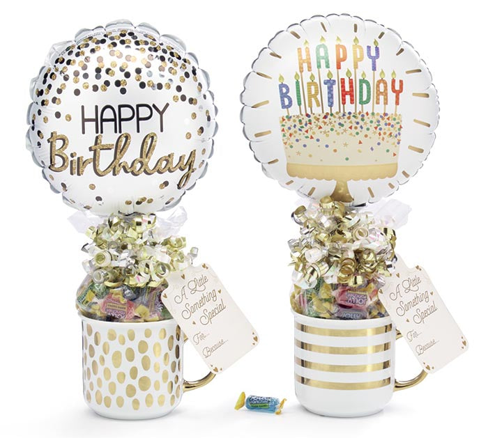 Happy Birthday Gold Accented Mug assorted gift