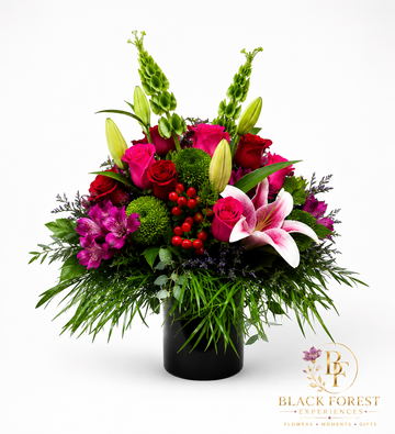 Blushing in pink flower bouquet