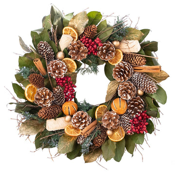 Cinnamon Orange and Pinecone Wreath