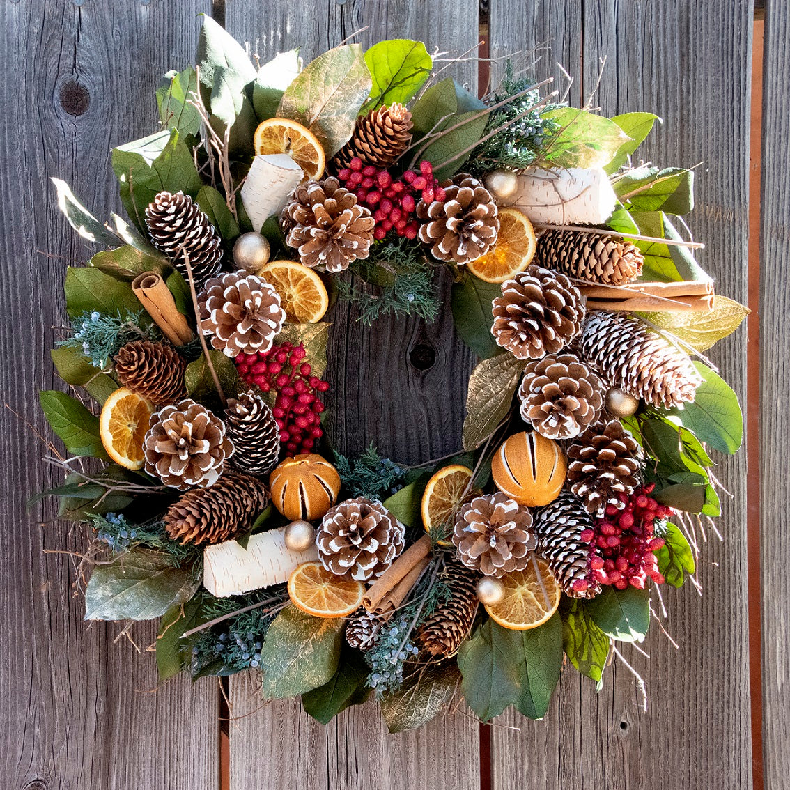 Cinnamon Orange and Pinecone Wreath – view 3