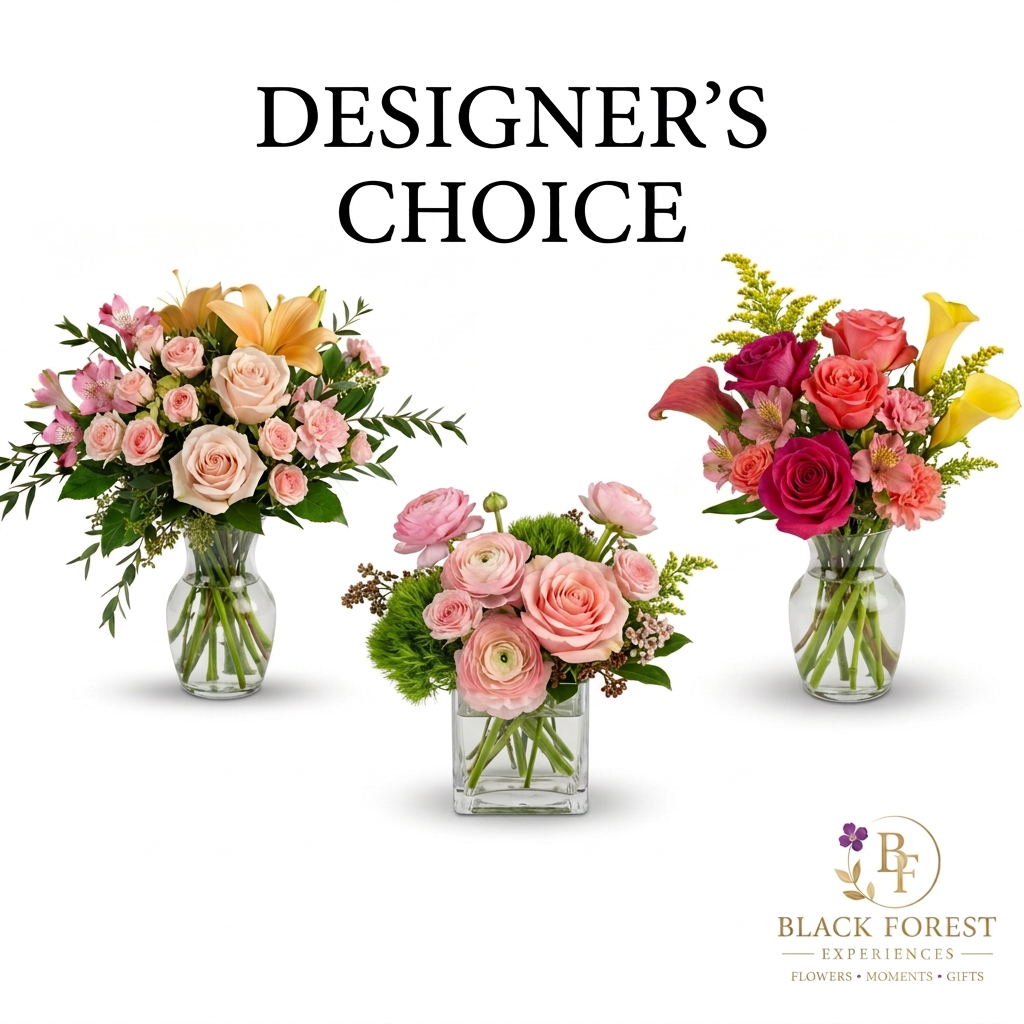 Designer’s Choice avec des petits arrangements légèrement plus fleuris