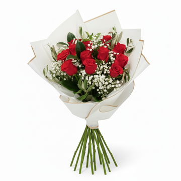 Dozen Red Roses – Tiges serrées
