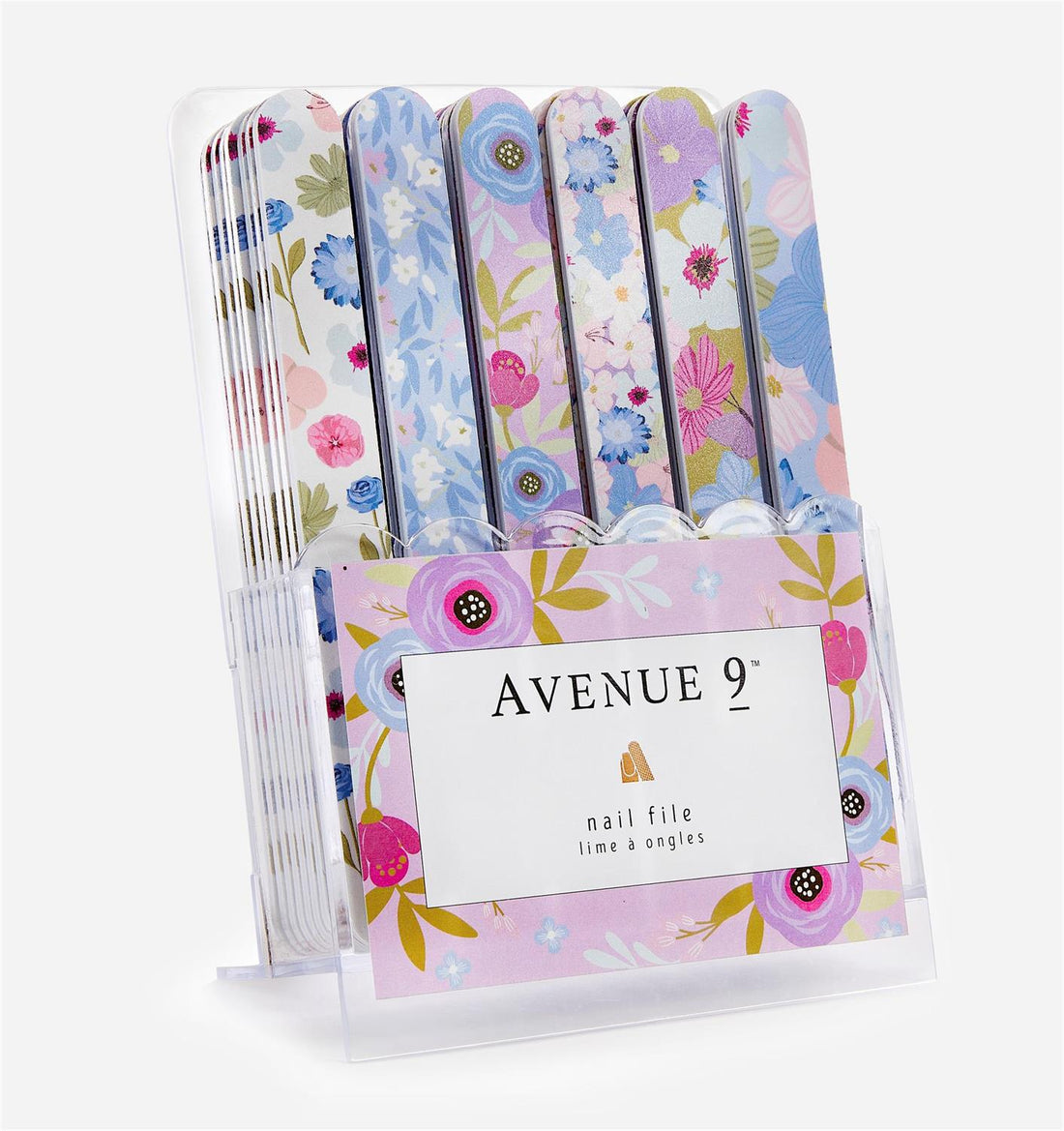 Floral Nail Files, 6 Asst. w/Displayer, Set of 48