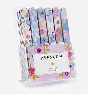 Floral Nail Files, 6 Asst. w/Displayer, Set of 48
