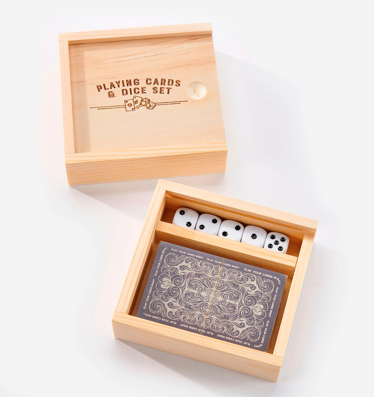 Playing Cards & Dice Set w/Displayer