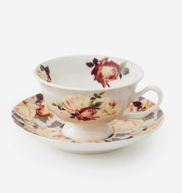 Ceramic Teacup & Saucer Set