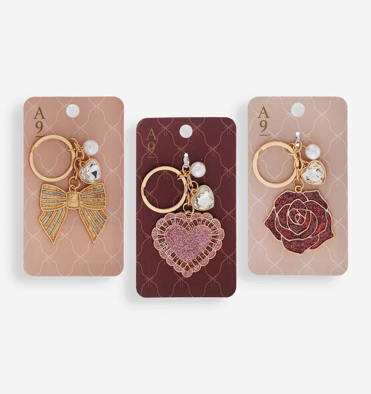 Charm Keychain, 3 Asst. w/Displayer
