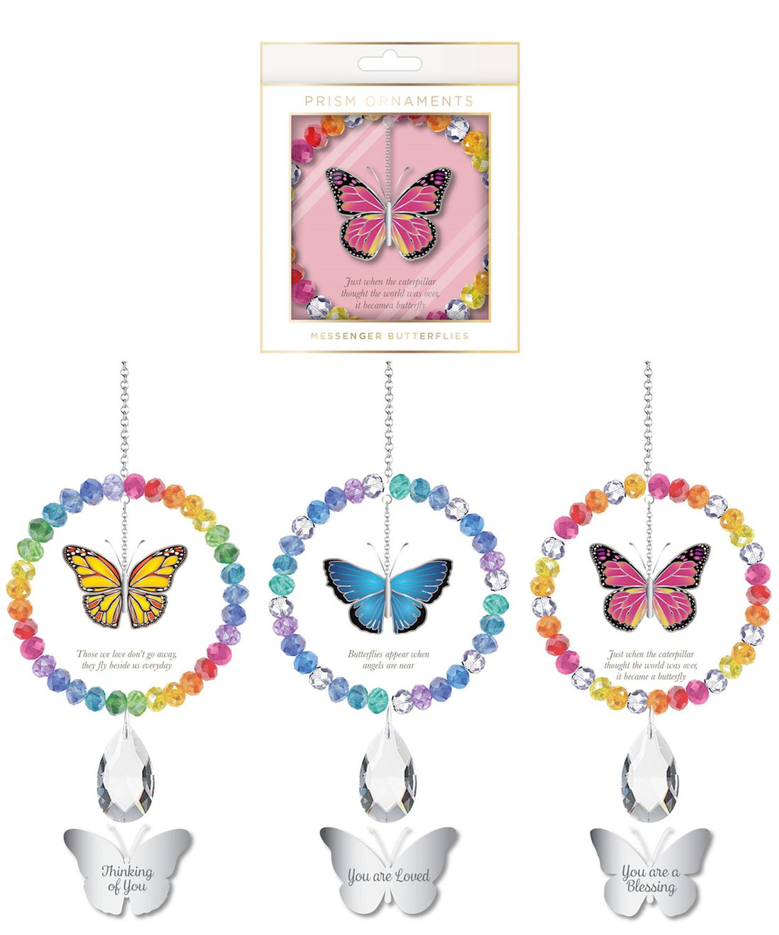 Wreath Butterfly Prism w/Box, 3 Asst.