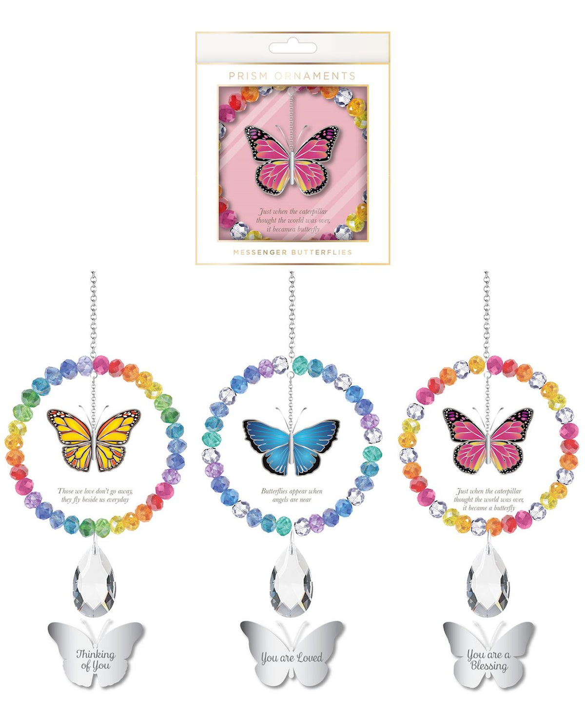 Wreath Butterfly Prism w/Box, 3 Asst.