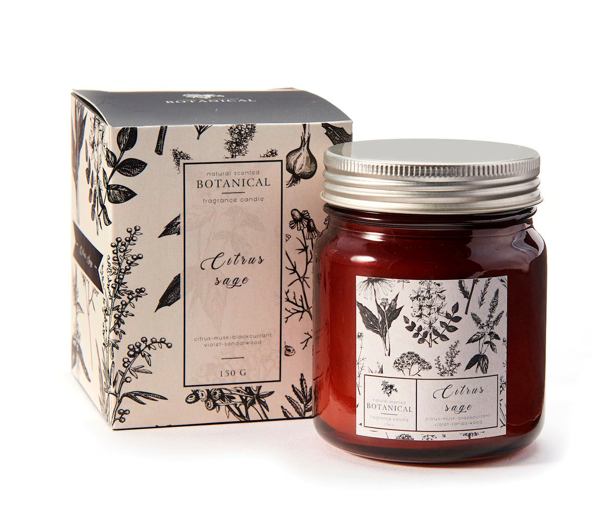 Citrus Sage Scented Candle w/Gift Box