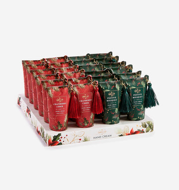 Giftcraft hand cream with tassel gift sets, available in assorted styles.