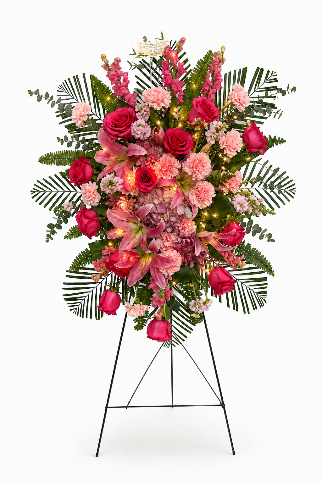 A Passage Into the Light illuminated sympathy flower arrangement